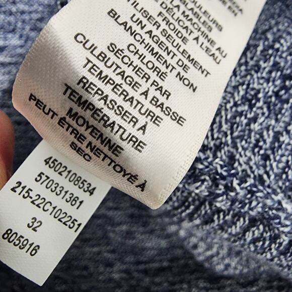 Chicos Sweater Womens Size 2 Large Cashmere Blend Blue Marled Cowl Turtleneck - Picture 9 of 9